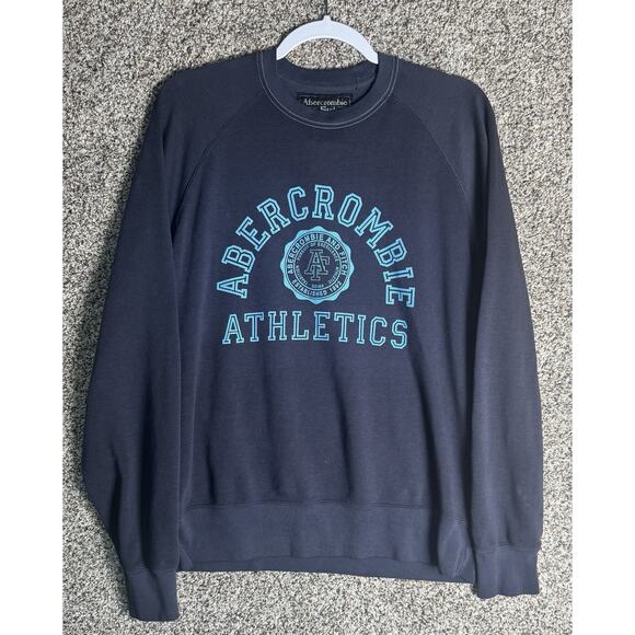 Vtg Y2K Abercrombie & Fitch Sz M Crewneck Sweatshirt Collegiate 90s Campuscore - Picture 2 of 9